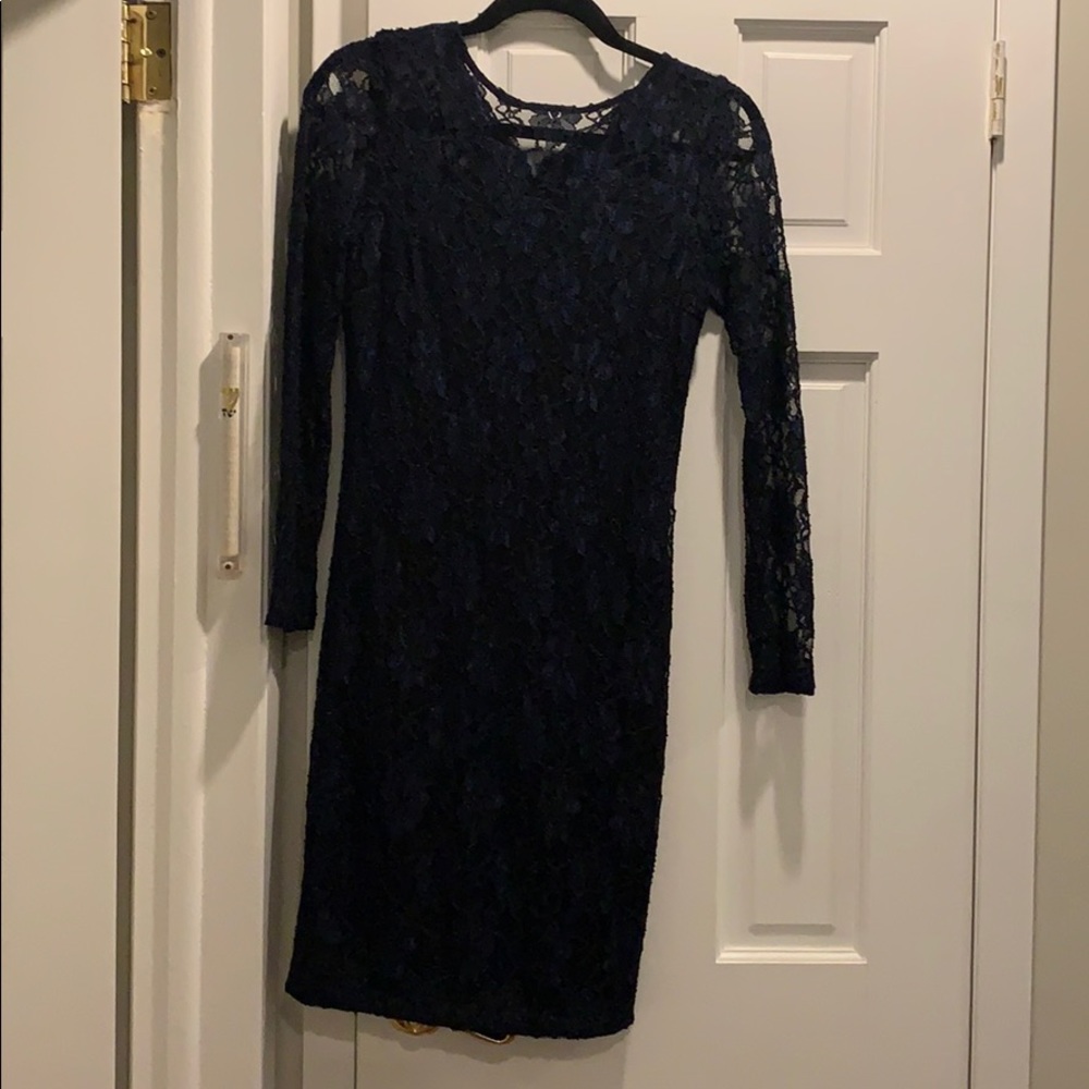 Zara navy blue lace dress size small